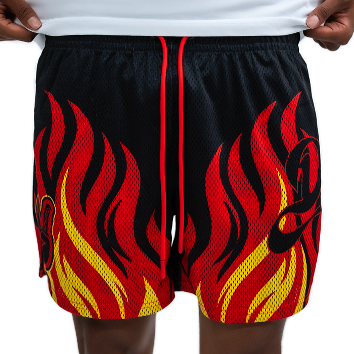 ウェア DEUCE MESH SHORTS | FIRE FLAMES Deuce Mesh Shorts | Fire Flames – Deuce Brand