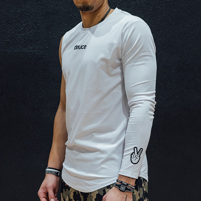 Deuce One Arm Sleeve Performance Shirt | White – Deuce Brand