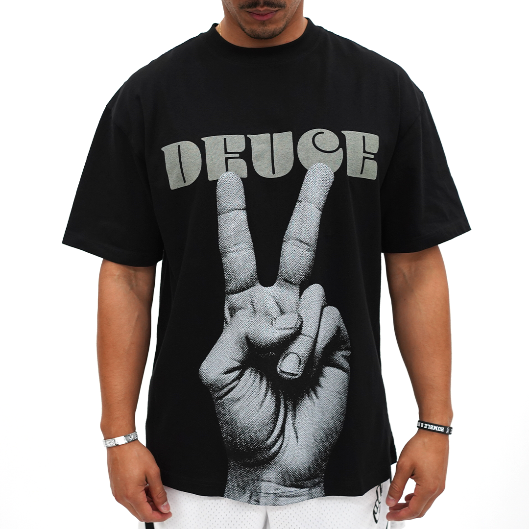 Deuce Peace Hand Oversized Tee | Black – Deuce Brand