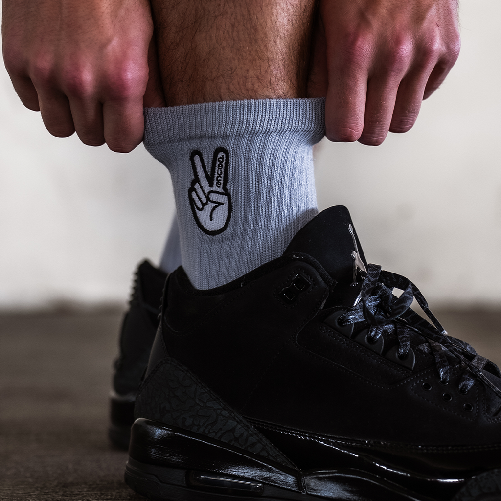 Deuce Brand mid socks basketball performance grey