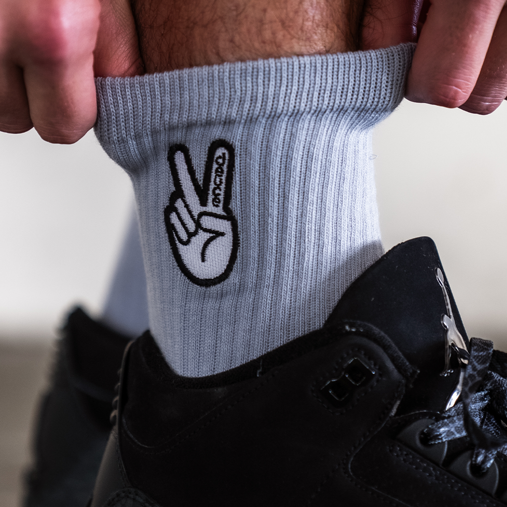 Deuce Brand mid socks basketball performance grey