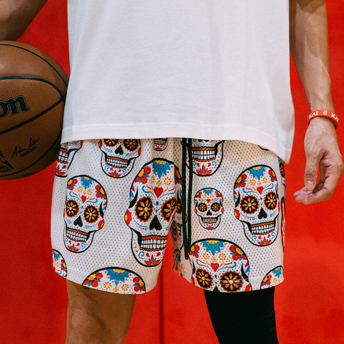 Deuce Brand Day of the Dead nba kyrie irving basketball shorts
