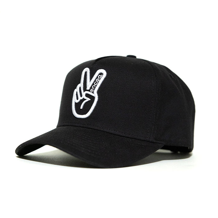 Deuce Brand peace logo black snapback hat basketball