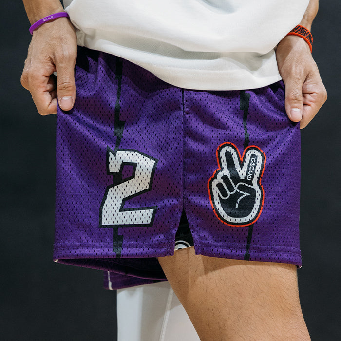 Deuce brand raptors mesh basketball shorts purple