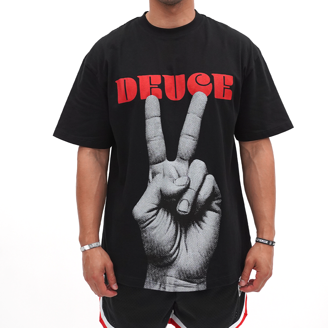 Deuce Peace Hand Oversized Tee | Black/Red – Deuce Brand