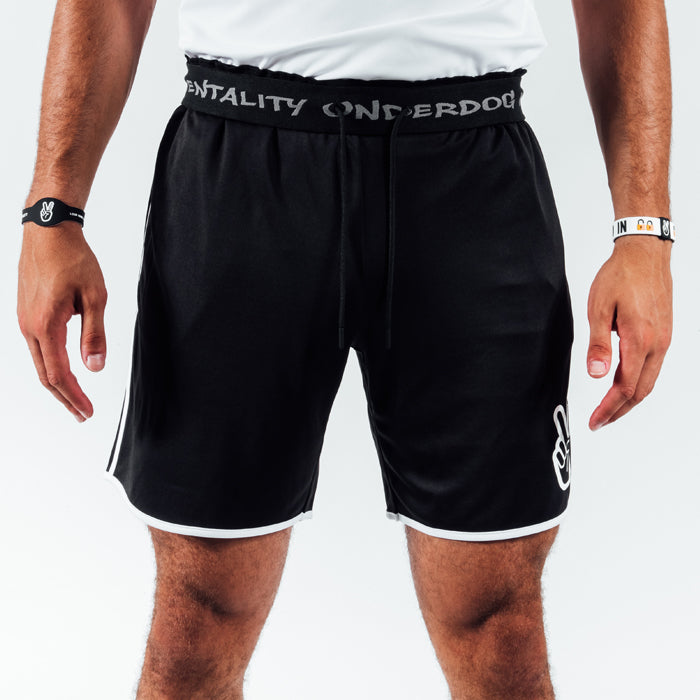 Deuce Brand basketball shorts with waistband flip underdog mentality NBA
